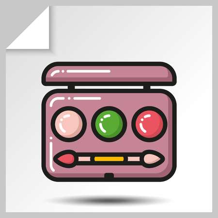 Beauty cosmetics icons-eyeshadow. Vector Isolated flat colorful illustration.のイラスト素材