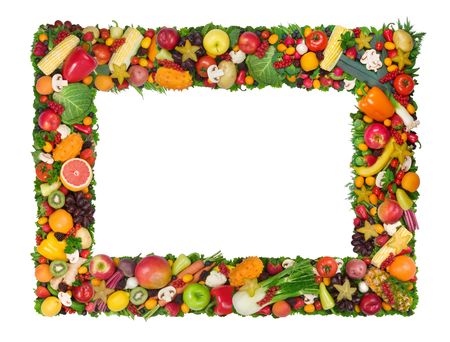 Fruit and vegetable frameの写真素材