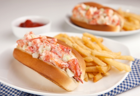 Lobster roll and fries の写真素材