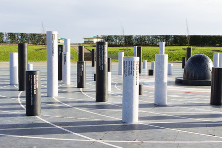 Milton Keynes, England - January 16, 2015: The MK Rose, created by artist Gordon Young, modern...