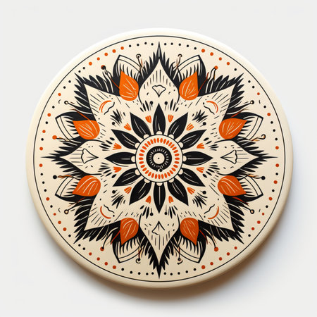 Ornament beautiful card with mandala. Geometric circle element made in vectorの素材