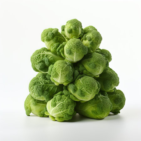 Brussels sprouts isolated on white background. close upの素材