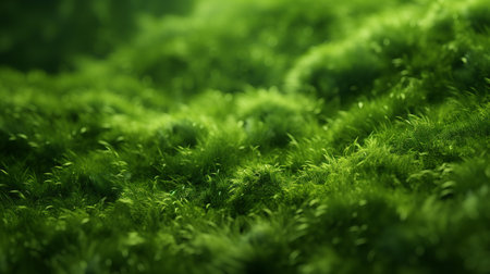 Beautiful green moss close-up. Natural background for design.の素材