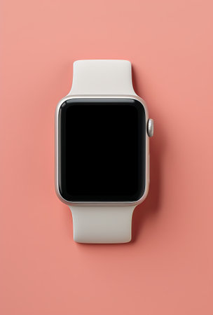 Smart Watch Isolated on a Colored Background. 3d renderingの素材