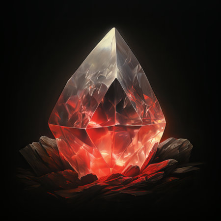 crystal on a black background, 3d rendering, computer digital drawingの素材