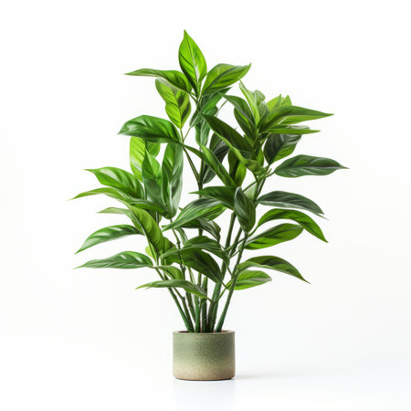 House plant isolated on white background. 3D illustration. green leavesの素材