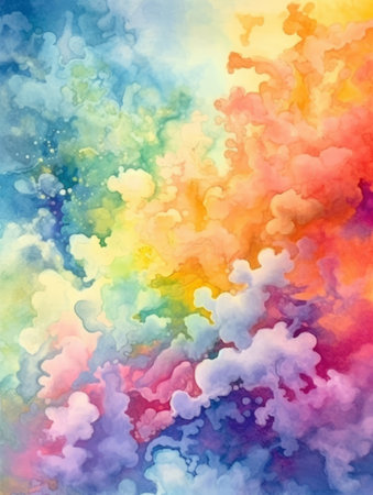 Abstract colorful watercolor for background. Digital art painting. 3D rendering.の素材