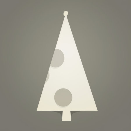 Christmas tree icon on gray background. Vector illustration. Eps 10.の素材