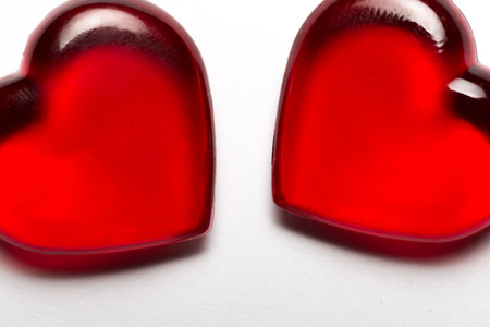 Two red heartsの写真素材