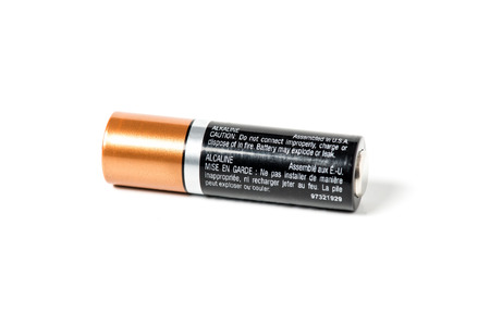 AA battery on white backgroundの写真素材