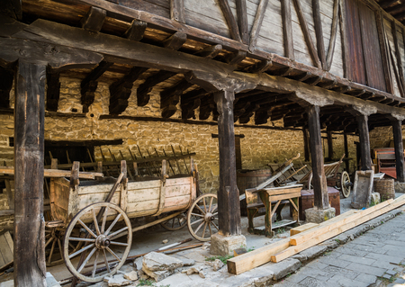 Old Wagon, old townの写真素材