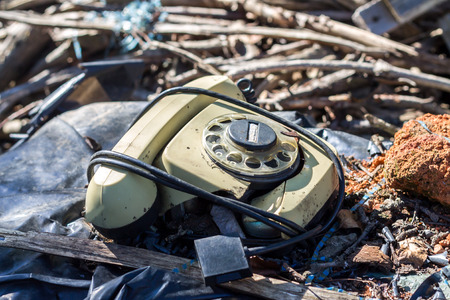 Old Retro Vintage Broken Rotary Phoneの写真素材