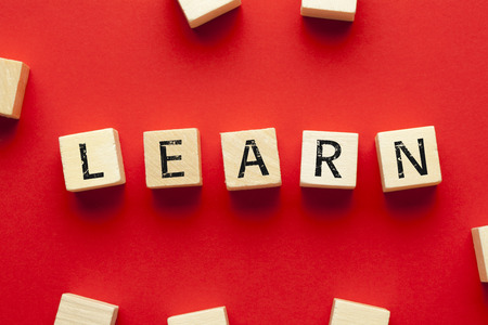 Learn word written on wood blocks.の写真素材
