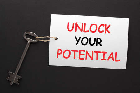 Unlock your potential message with key. The concept of success.の写真素材