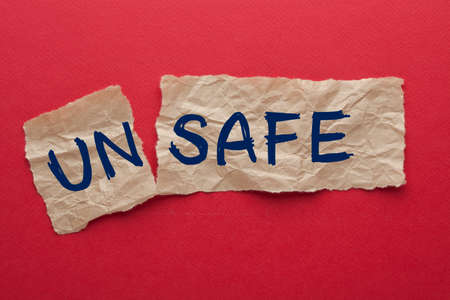 The word unsafe turned into safeの写真素材