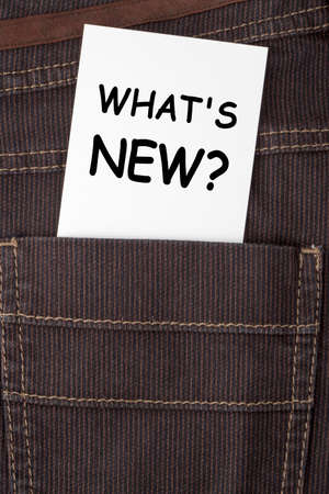 What's New? Brown jeans back pocket with paper note