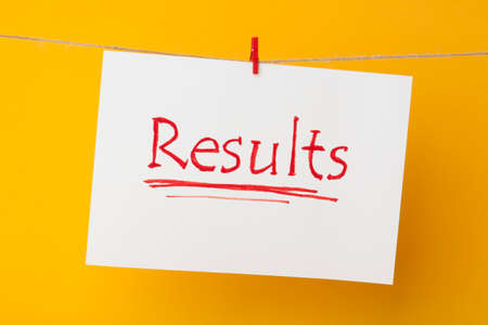 Underlined word results with red marker hanging on a rope.