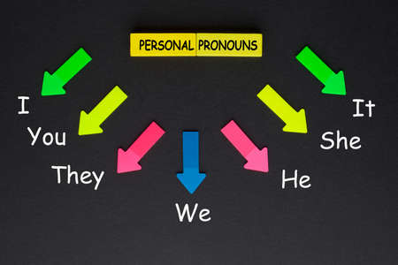 Personal pronouns Â· English grammar exercise. Languages conceptの写真素材