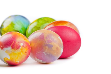 Easter eggs arranged in a circle の写真素材