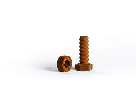 Rusty bolt and nutの写真素材