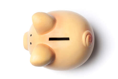 Image of ceramic piggy bank isolated on white background.の写真素材