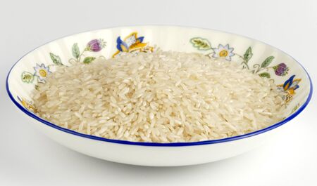 Rice in decorative plateの写真素材