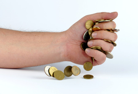 Handful of coinsの写真素材