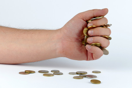 Handful of coinsの写真素材