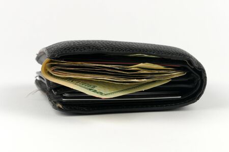 Old Wallet isolated white backgroundの写真素材
