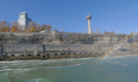 NIAGARA FALLS, CANADA - NOVEMBER 13th 2016: The Skylon Tower is an observation tower that overlooks Niagara Fallsのeditorial素材