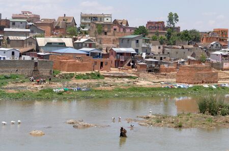ANTANANARIVO, MADAGASCAR. NOVEMBER 25TH 2016: People activity and architecture of Antananarivo, Madagascar.のeditorial素材