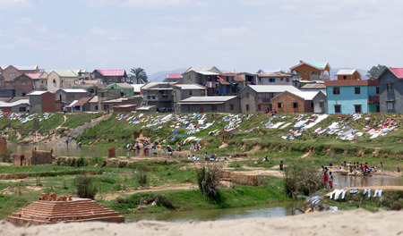 ANTANANARIVO, MADAGASCAR. NOVEMBER 25TH 2016: People activity and architecture of Antananarivo, Madagascar.のeditorial素材