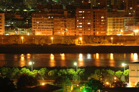 river sight at nightの写真素材