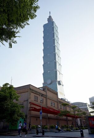 Taipei City, Taiwan, May, 16th, 2010: Taipei 101 Building Street Sight