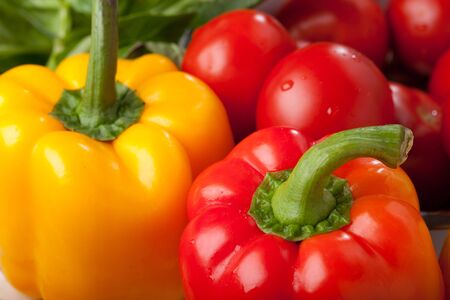 yellow and  bell pepper close up