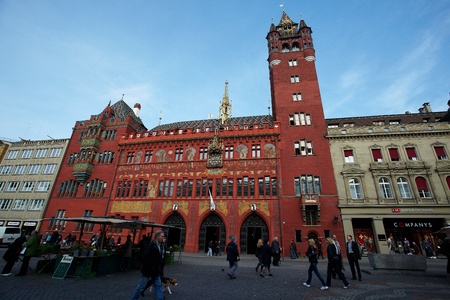 Basel City,Switzerland,March 17th 2009:City Hallのeditorial素材