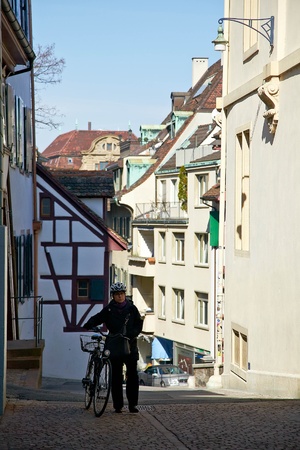 Basel City, Switzerland, March 17th 2010: Street sight のeditorial素材