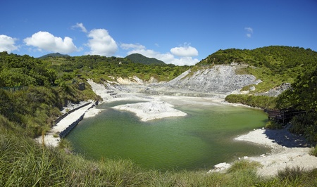 Liuhuanggu Sulfur Lake , Yangmingshan National Park, Taipei,taiwanの写真素材