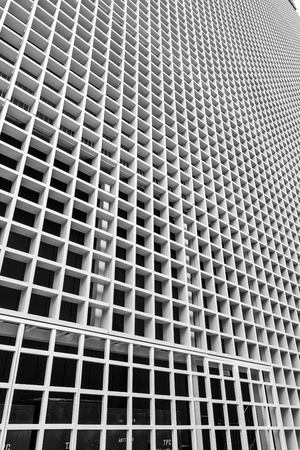 exterior of building with abstract style pattern,