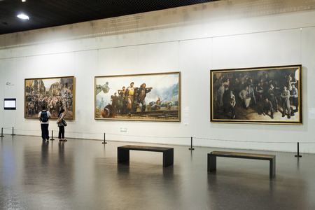 Shanghai, China,  June, 6th, 2013 : China  Art Museum interior exhibitionsのeditorial素材