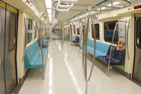 Empty Taipei Metro Car interiorのeditorial素材