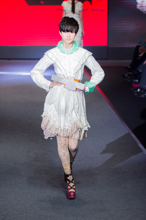 Taipei City, Taiwan, April, 9th, 2015, Taipei in style fashion show models on runwayのeditorial素材