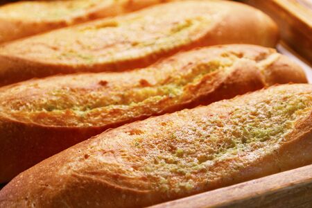 bakeries in tray close up
