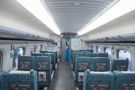 Kaohsuing, Taiwan, Janurary, 30th,2013, Taiwan High Speed Railway , Train Car Interior