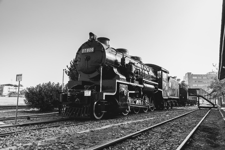 kaohsuing, Taiwan, Janurary, 30th,2013, Takao Railway Story House, old steam locomotive and detail, old railway train station and workshop, Kaohsuing, Taiwanのeditorial素材