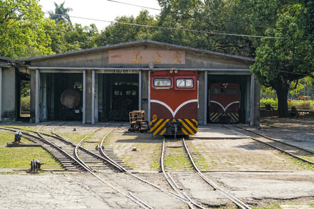 Kaohsuing, Taiwan, January , 30th, Qiaotou refinery factory , train workshopのeditorial素材