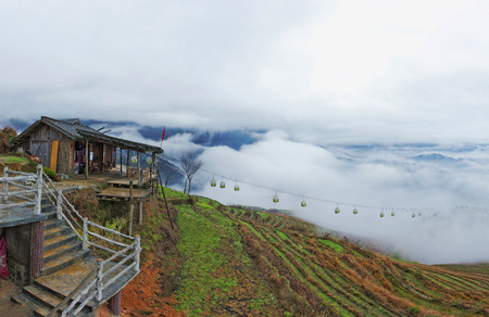 Guilin ,China, March,24th,2014, Jinkeng Terrace ,Guilin ,Chinaのeditorial素材