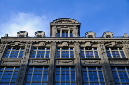 The facade of a historic building in central Leipzigのeditorial素材
