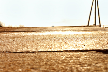 The texture of the mud or wet soil.Road to build a houseの写真素材