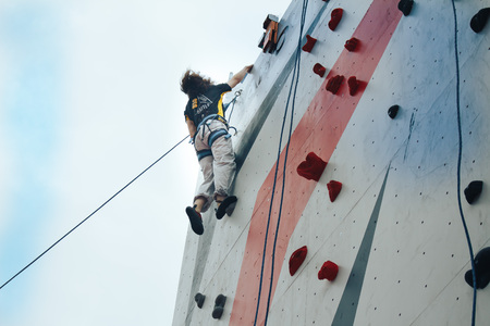 MINSK, BELARUS.JULY 29 2017 Competitions in rock-climbingのeditorial素材
